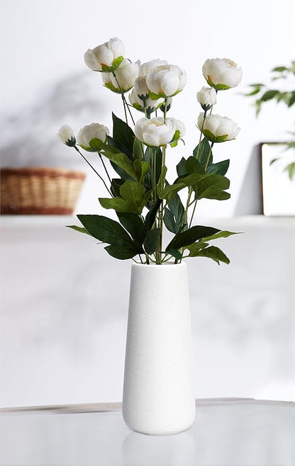 D'vine Dev 11 Inch Ceramic Flower Vase Textured Finishing, Minimalist Design for Kitchen, Bedroom, Living Room, Centerpieces, Office, Speckled Porcelain, VS-XH-G-2