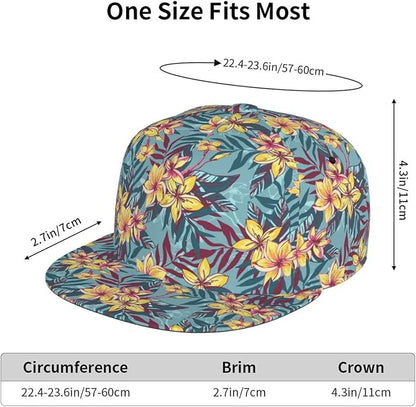 Floral Hawaiian Baseball Hat Adjustable Tropical Flower Snapback Hats Baseball Caps for Women Men