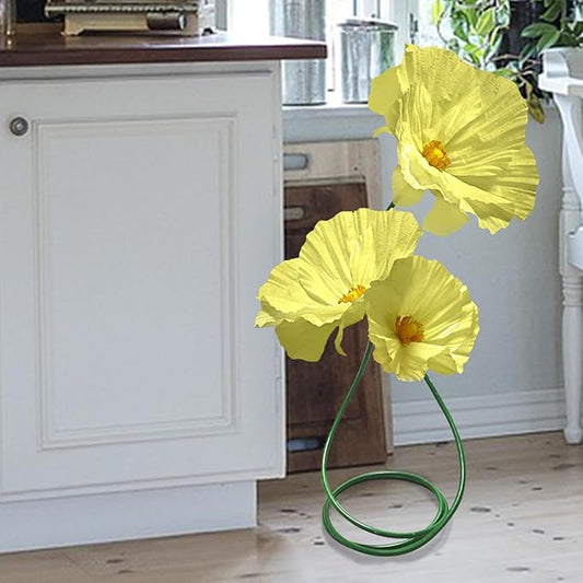 Large Handcrafted Paper Flowers Decoration - Artificial Flower Birthday Party Decorations, Wedding Decoration for Reception for Nursery Wall/Baby Shower Archway Decor 3 Pack (Yellow)