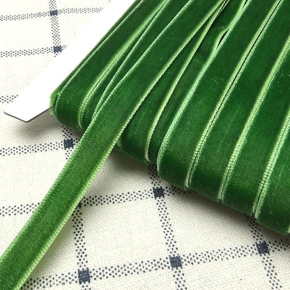 Chenkou Craft Christmas Green 25 Yards 3/8" Velvet Ribbon Lots Bulk (Green, 3/8"(10mm))