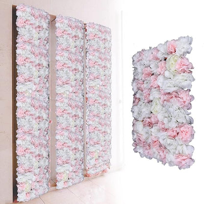 12 Pcs Artificial Flower Wall Panels 60x40cm 3D Flower Background for Wall, Wedding Flower Decorations Wall Silk Rose Panels for Candy Wall, Photo Areas, Stage Background Wall, 24 x16inch