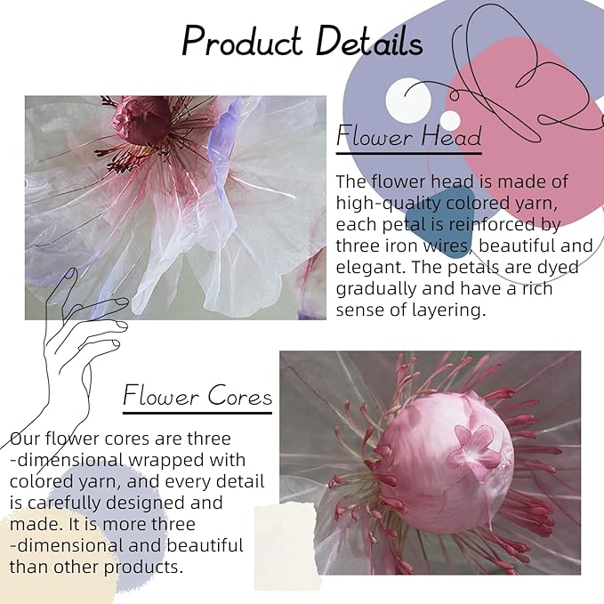 Giant Flowers for Decoration, 5.58 ft Big Artificial Organza Flower for Wedding Reception Birthday Christmas Party Backdrop Decor Photography Props Shop Window Display, Red