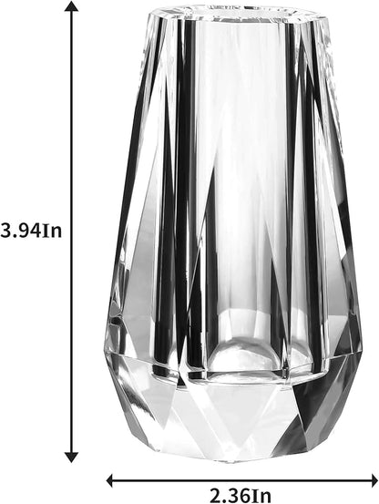 kitCom Flower Vase, Modern Mini Crystal Vase, Lead-Free Flower Vase, European Crafted for Table, Home Decoration, Wedding or Luxury Gifts, 2.4 x 2.4 x 4 Inches