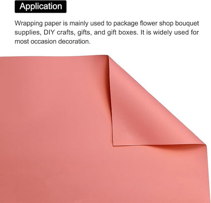 MECCANIXITY Pearlescent Film Flower Wrapping Paper 22.8x22.8 Inch Waterproof for DIY Crafts, Gift/Gift Box Packaging Watermelon Red Pack of 10