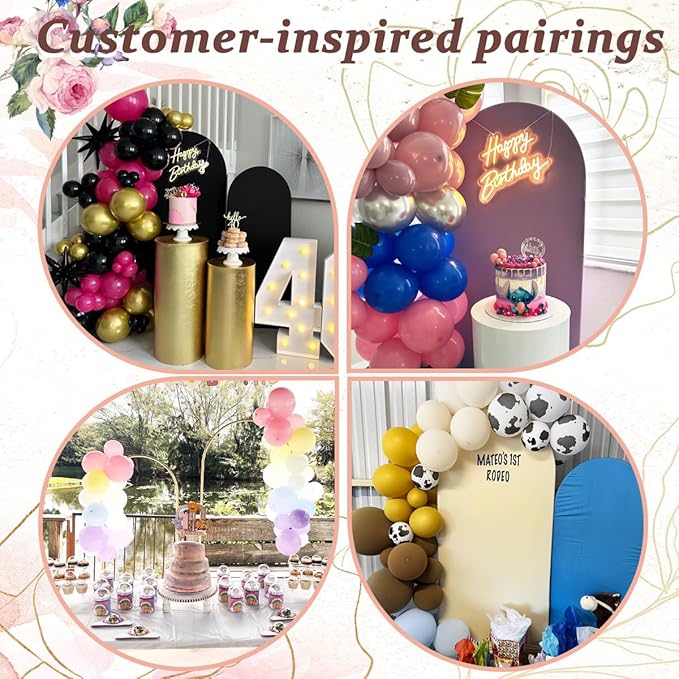 Arch Backdrop Stand for Party,5 FT,6 FT Metal Balloon Arch Stand,Gold Wedding Arch Stand for Birthday Ceremony,Baby Shower,Graduation Decoration