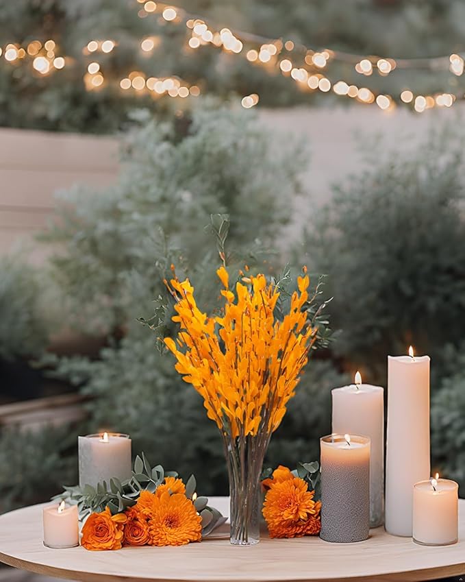 UiiziC Artificial Flowers Jasmine 8 PCS 31"/80cm Faux Plants Bulk Fake Flower Bouquet for Vase Fillers Floral Arrangement Wreath Wedding Party Bouquets Garden Centerpieces Decor (Orange)