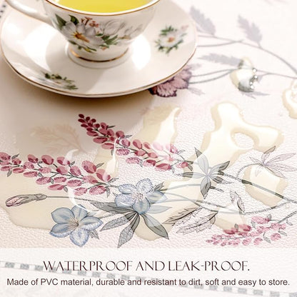 ISAENNE PVC Placemats Set of 6,Rectangular Floral Placemats, Waterproof and Heat-Resistant Place Mats,Decoration for Kitchen, Dinning, Parties, Holiday,12"*17"