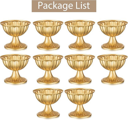 Sziqiqi Gold Flower Arrangement Pots for Centerpiece Table Decorations Metal Vase Urn Planter Decor for Home Wedding Party Christmas (3.7IN-10PCS, Gold)