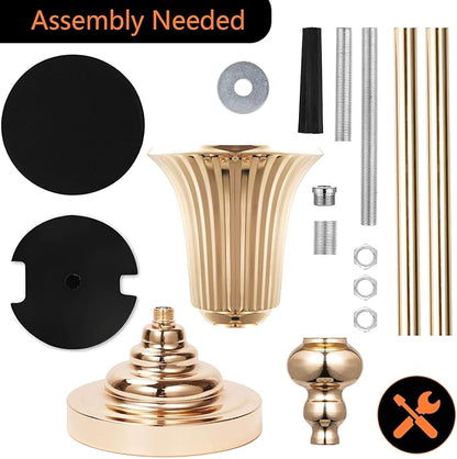 32.2" Height Versatile Gold Tall Vases for Centerpieces, Metal Trumpet Vases for Wedding Party Dinner Centerpiece, Road Lead for Anniversary Celebration Birthday, 2pcs