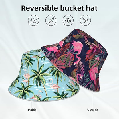 Hat Reversible Fisherman Hats Double Sided Wearing for Women Men Boys Girls
