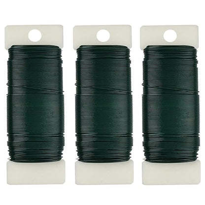 3 Pack Flexible Green Wire - 118 Yards, 22 Gauge, Paddle Wire for Crafts, Christmas Wreaths, Tree & Flower Arrangements