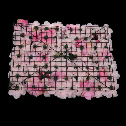 Gdrasuya10 12pcs Realistic Flower Wall Background Artificial Flowers Wall Backdrop Panel 3D Silk Rose Fake Flower Wall Panel Banquet Wedding Party Decor, Photography Background 60 x 40 cm
