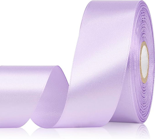 Light Purple Ribbon 1-1/2 Inch 30 Yards Solid Light Purple Satin Ribbon for Flower Bouquet, Fabric Ribbon for Gift Wrapping Crafts Hair Easter Wedding Christmas