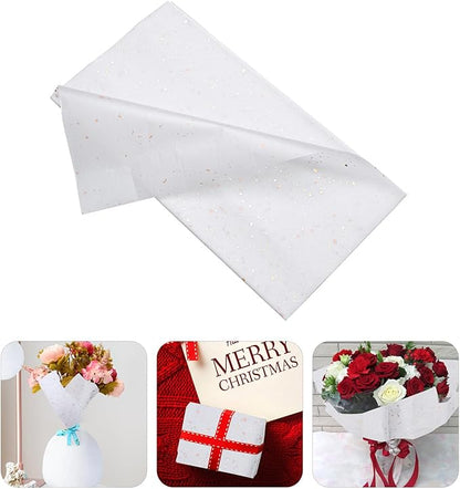 MOLUCKFU 10Pcs Metallic Foil Dot Flower Wrapping Paper DIY Packaging for Bouquets Wrap Seasonal Floral Craft Supplies