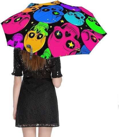 3 Fold Car Umbrella Folding Portable Automatic Umbrella Sunny Rain Sunscreen