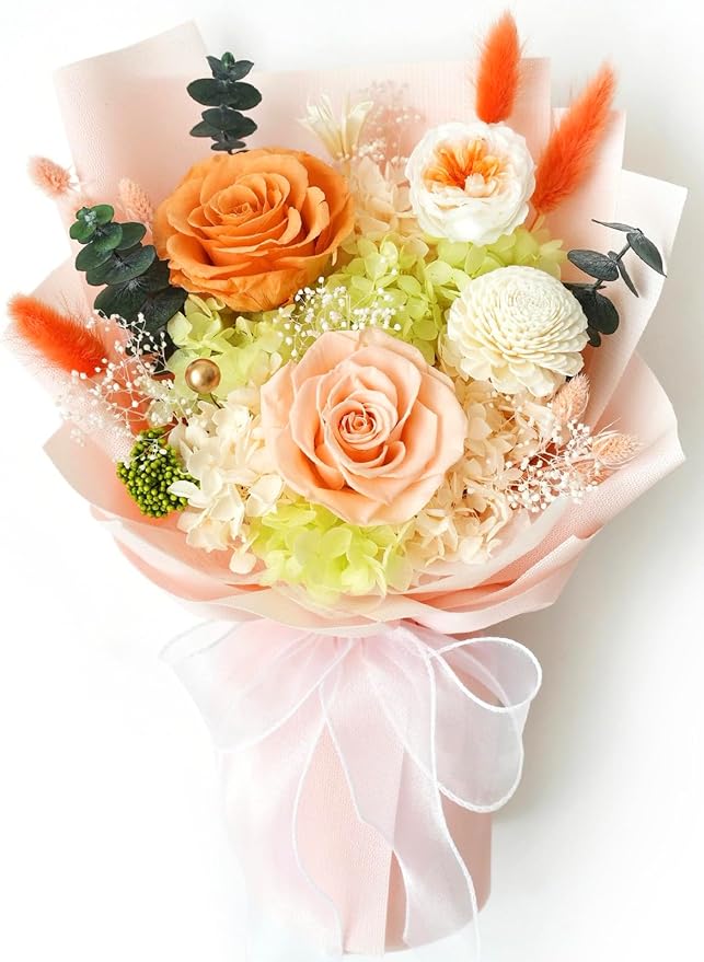 ZMRU Preserved Flower Bouquet, Fresh Flowers for Delivery Prime, Mothers Day Gifts for Mom, Flowers Fresh Bouquet,Birthday for Women, Mom, Grandma, Valentine's Gift, Decor, Graduation Surprise