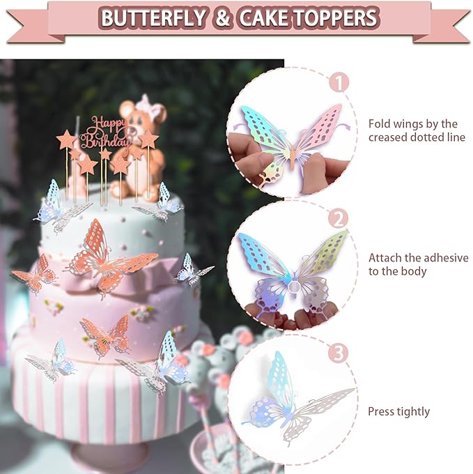 295 Pcs Black And Rose Gold Birthday Decorations, Birthday Decorations for Women or Girl Kit- Disposable Dinnerware Set with 25 Guest, Balloons, Sash, Tiara, Banner, Paper Pom Poms