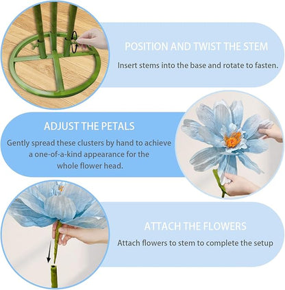 5.6 Ft Large Daisy Flowers for Decorations,Big Fake Daisy,Giant Artificial Flower with Stand,for Home Garden Hotel Office Decor,Photography Props,Wedding,Birthday,Art Gallery,Shop Window Display(Blue)