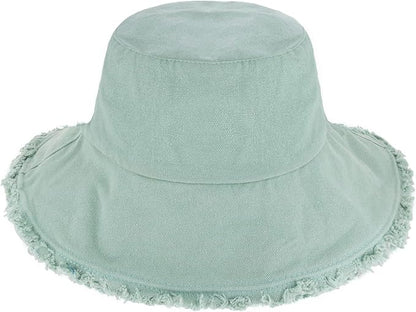 CHOK.LIDS Frayed Bucket Hats for Women Men Unisex Trendy Washed Cotton Floppy Wide Brim Boonie Outdoor Summer Beach Headwear