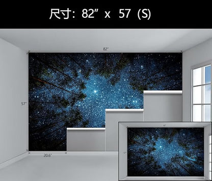 WFBHUA-Forest Night Sky Ceiling Wallpaper Mural Peel and Stick Living Room Bedroom 82"x57"