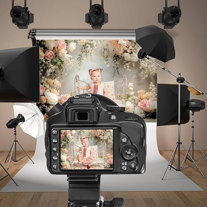 Baocicco 12x10ft Vinyl Luxury Wall Backdrop Photography Vintage Marble Texture Blue Floral European Style Gorgeous Church Background Birthday Wedding Party Decorations Bridal Shower Women Girls Props