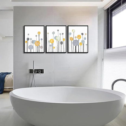 3 Piece Black Framed Abstract Watercolor Painting Wall Art For Living Room Bedroom Wall Hanging Decor Office Decor Wall Artwork Flowers Prints Pictures Kitchen Wall Decorations Bathroom Home Decor