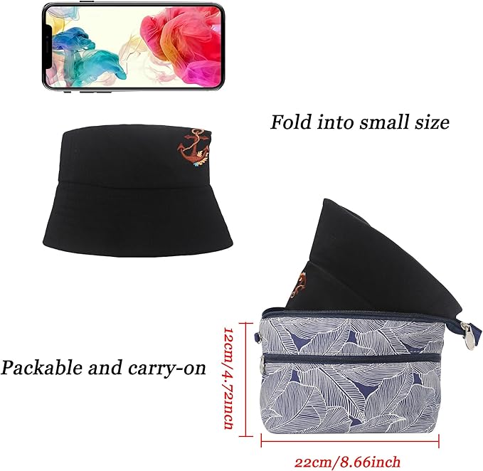 ZLYC Unisex Fashion Embroidered Bucket Hat Summer Fisherman Cap for Men Women