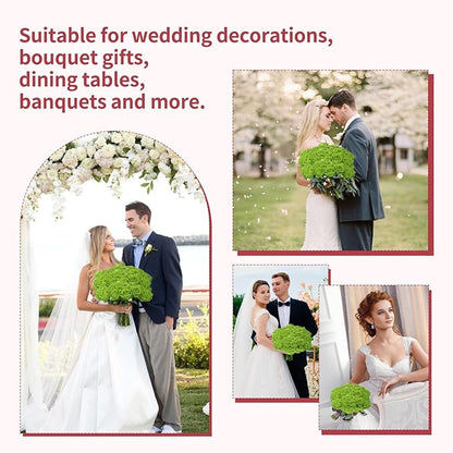52 PCS Green Roses Artificial Flowers,Fake Green Roses Bouquet,Greens Artificial Silk Rose with Stems for Wedding Flowers Decoration, Valentines Day, Bridal Bouquet Rose,Wedding Decoration