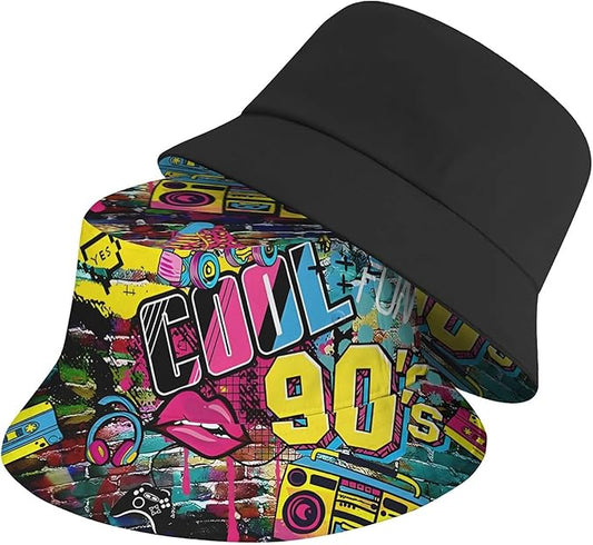 Bucket Hat for Women Men Unisex Sun Cap Packable Outdoor Fisherman Hat Headwear,Reversible Double-Side-Wear