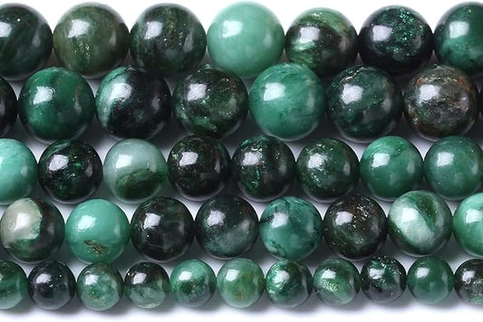 6mm 59pcs Natural Green Emerald Mica Crystal Gemstone Beads for Jewelry Making DIY Bracelet