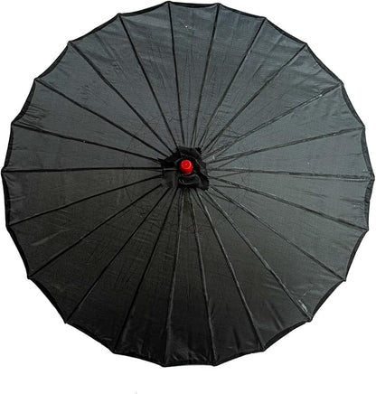 THY COLLECTIBLES 33" Japanese Chinese Umbrella Parasol for Wedding Parties, Photography, Costumes, Cosplay, Decoration and Other Events - Solid Color (Black)