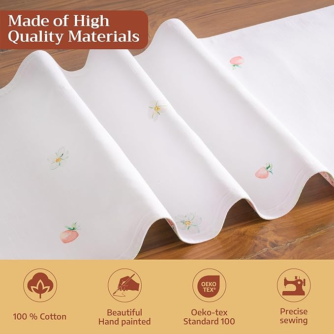 Maison d'Hermine Table Runner 100% Cotton Single Layer Table Runners 108 inches Long Decorative for Home Kitchen Dining Party Baby Shower Wedding Bridal Shower Spring Summer (Bunny Party,14.50"x108")