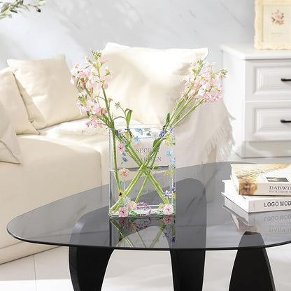 Book Vase, Acrylic Book Vase for Flowers, Book Flower Vase Clear, Book Shaped Vases, A Book About Flowers Vase, Modern Decorative Vases for Home, Office, Bedroom, Living Room, Dining Table