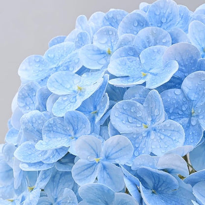 MARTINE MALL 2Pcs 21in Hydrangea Artificial Flowers, Latex Real Touch Hydrangeas Lifelike Large Hydrangea Flowers for Home Decor Party Arrangements Wedding Bouquets Centerpieces (Blue)
