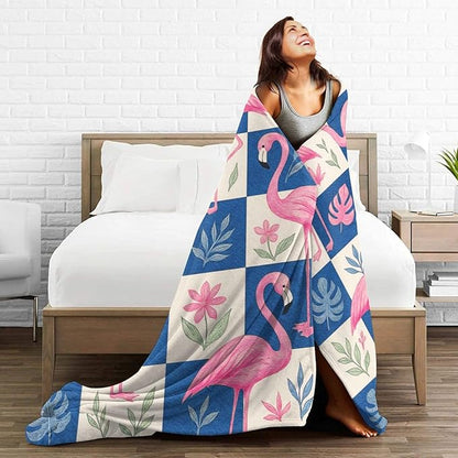 Flamingo Blanket Tropical Flamingo Throw Blanket Soft Cozy Fleece Fuzzy Stuffed Plush Flannel Animal Gifts for Girls Women Boys Kids Adults 50"X60"