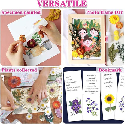 Vignee Real Dried Pressed Leaf Flowers-Multiple Colorful Pressed Flowers Daisies for Craft Resin Jewelry Making Art Craft DIY and Soap Candle Scrapbooking DIY Resin（Light Pink）