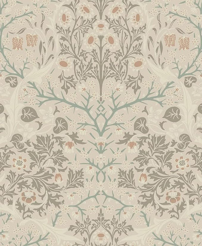 NextWall Seabrook Designs Victorian Garden Floral Vintage Prepasted Wallpaper (Lunar Rock & Clay)