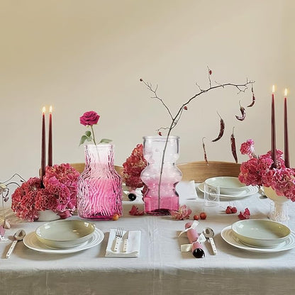 10 Pcs Pink Flower Bud Vases, Loose Transparent Flower Bud Vases, Small Vases, Decorative Vases, Family Wedding Table Decorations