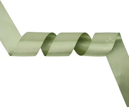 MEEDEE Spring Moss Satin Ribbon 2 Inch Spring Green Ribbon Lux Double Faced Ribbons by 25 Yards Silk Satin Ribbons for Gift Wrapping, Weddings, Flower Bouquet, Holiday Decorating