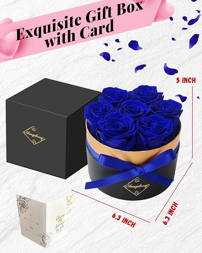 Preserved Flowers, Preserved Real Roses in Box Forever Flowers for Delivery, Eternal Rose Flower Last 2-3 Years, Anniversary Roses Forever Birthday Gifts for Women Mothers, Wife, Her, Mom