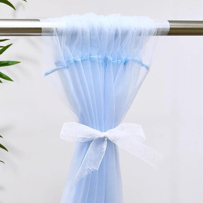 Baby Blue Tulle Backdrop Curtain for Parties Baby Shower Boys 10×8ft Light Blue Sheer Backdrop Curtains Drapes for Birthday Party Bridal Shower Wedding Photo Shoot Background 2 Panels 5ft X 8 ft