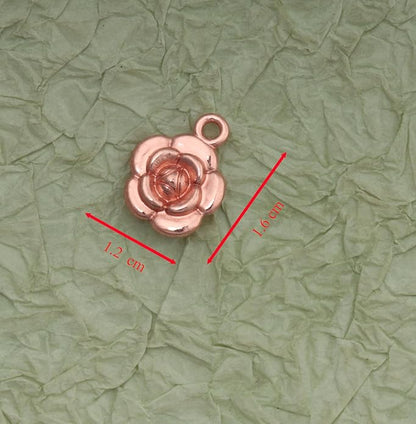 30 Pcs Rose Charms Vintage 1.6 X 1.2 X 0.4 CM Chic Flower Pendants for DIY Jewelry Making Kits Necklace Bracelets Earring Keychain Accessories