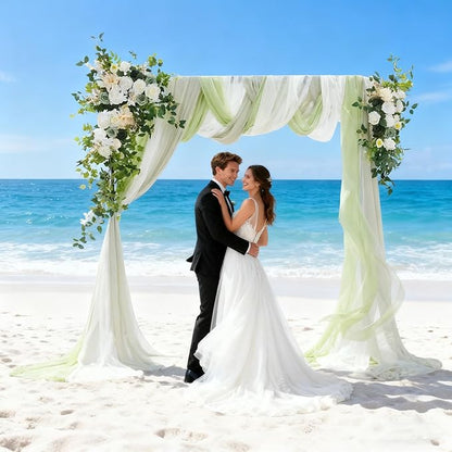Artificial Wedding Arch Flowers Kit (Pack of 5),2pcs Artificial Hanging Flower Arch Decor,for Wedding Ceremony Arbor Reception Backdrop Rose Floral Party Outdoor Decoration Green