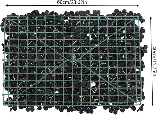 Flower Wall Panel Set,Black Artificial Wall Flower Backdrop,12 Pcs 23.62" X 15.75" 3D Silk Hydrangea Rose Floral Panel,Faux Roses Artificial Flower Backdrop for Wall Decor (12PCS-Black2)
