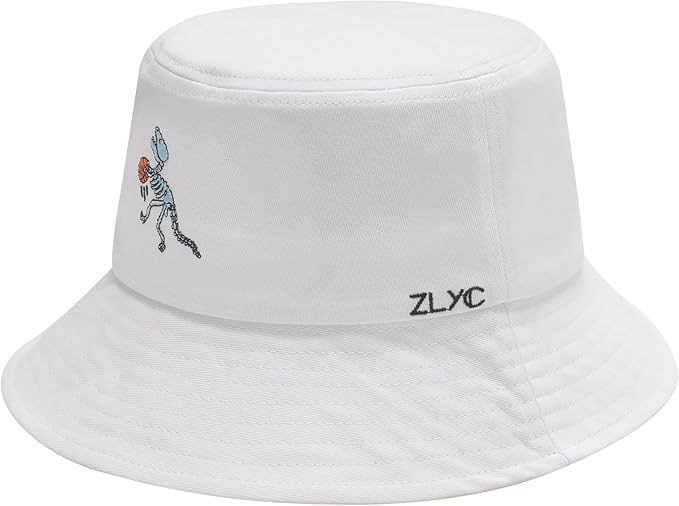 ZLYC Unisex Fashion Embroidered Bucket Hat Summer Fisherman Cap for Men Women