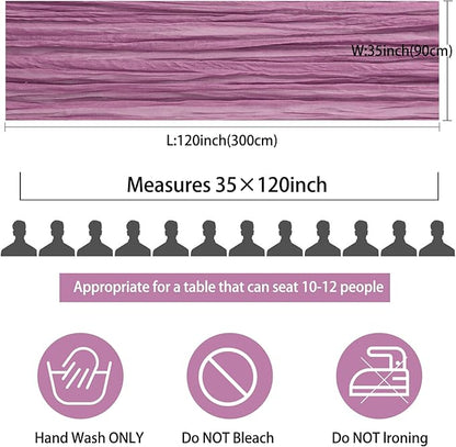 12 Pack 10Ft Cheesecloth Table Runner 35x120 Inch Boho Gauze Table Runner Rustic Cheese Cloth Long Romantic Table Runners for Wedding Bridal Shower Birthday Party Table Decor (Mauve)