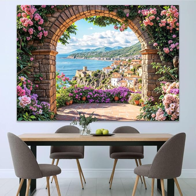 Garden Backdrop, Colorful Flower Floral Blossom Newborn Baby Shower Party Supplies Decoration Background Portrait Photoshoot Home Wall Decor Photo Studio Props 8x6ft