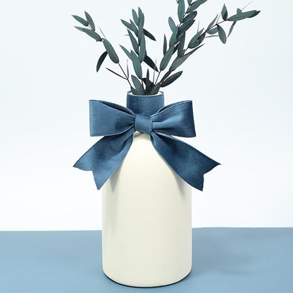 Dusty Blue Velvet Ribbon, 1-1/2 inch Wide Handmade Fabric Ribbons for Christmas Decor, Flower Bouquet, Wedding Decoration, Baby Shower, 2 Rolls