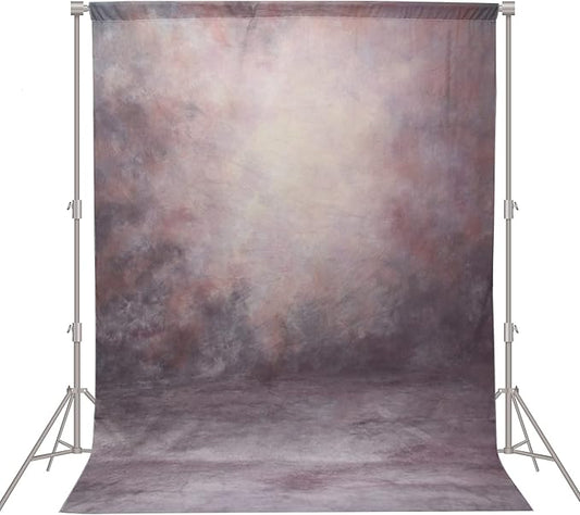 Abstract Professional Photography Backdrop for Portrait Photo Props Booth Background Photoshoot Studio with Polyester Fabric Roller Pocket on Top (8x10,Purple,No Stand)