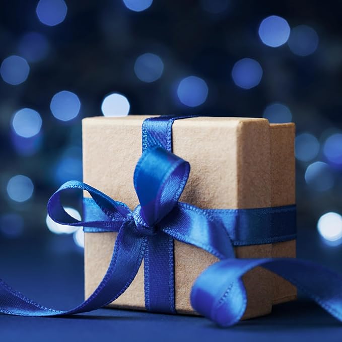 Blue Satin Ribbon 3/5 inch x Continuous 55 Yards Royal Blue Ribbons for Crafts Gift Wrapping Bow Wedding Decoration, Blue Ribbon for Flower Bouquet Christmas Halloween Party